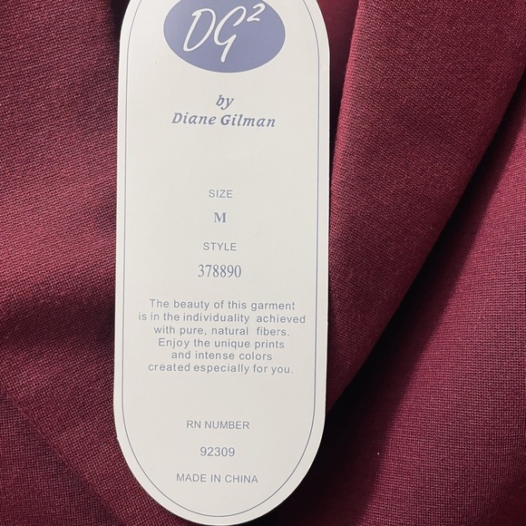 DG2 by Diane Gilman Size Medium Maroon Burgundy Women's Sequins Party Blazer - Picture 7 of 7